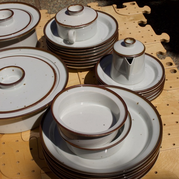 Dansk Midcentury Niels Refsgaard Brown Mist Large Plate Set Of 2 #1 - Picture 14 of 16